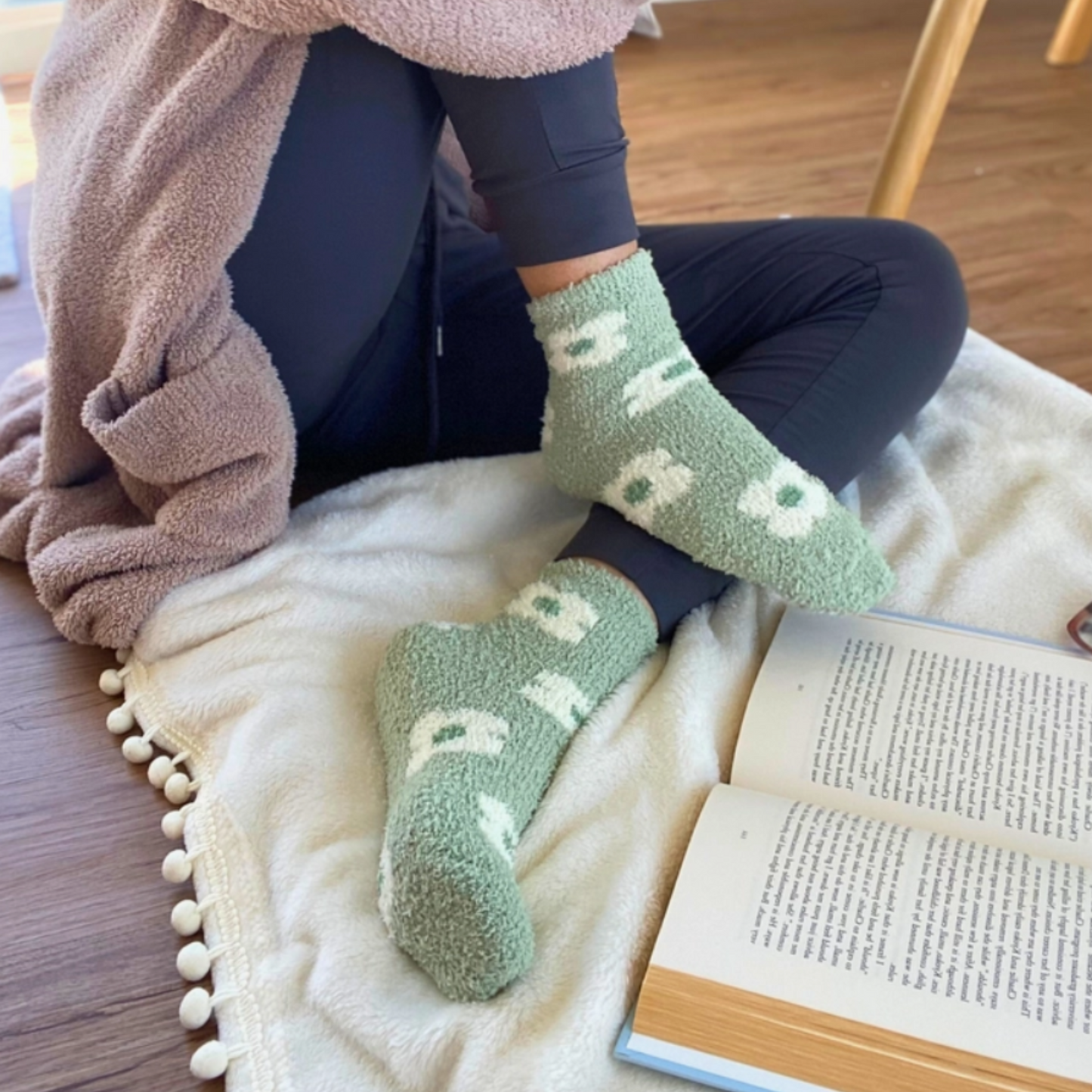 Floral Fuzzy Socks