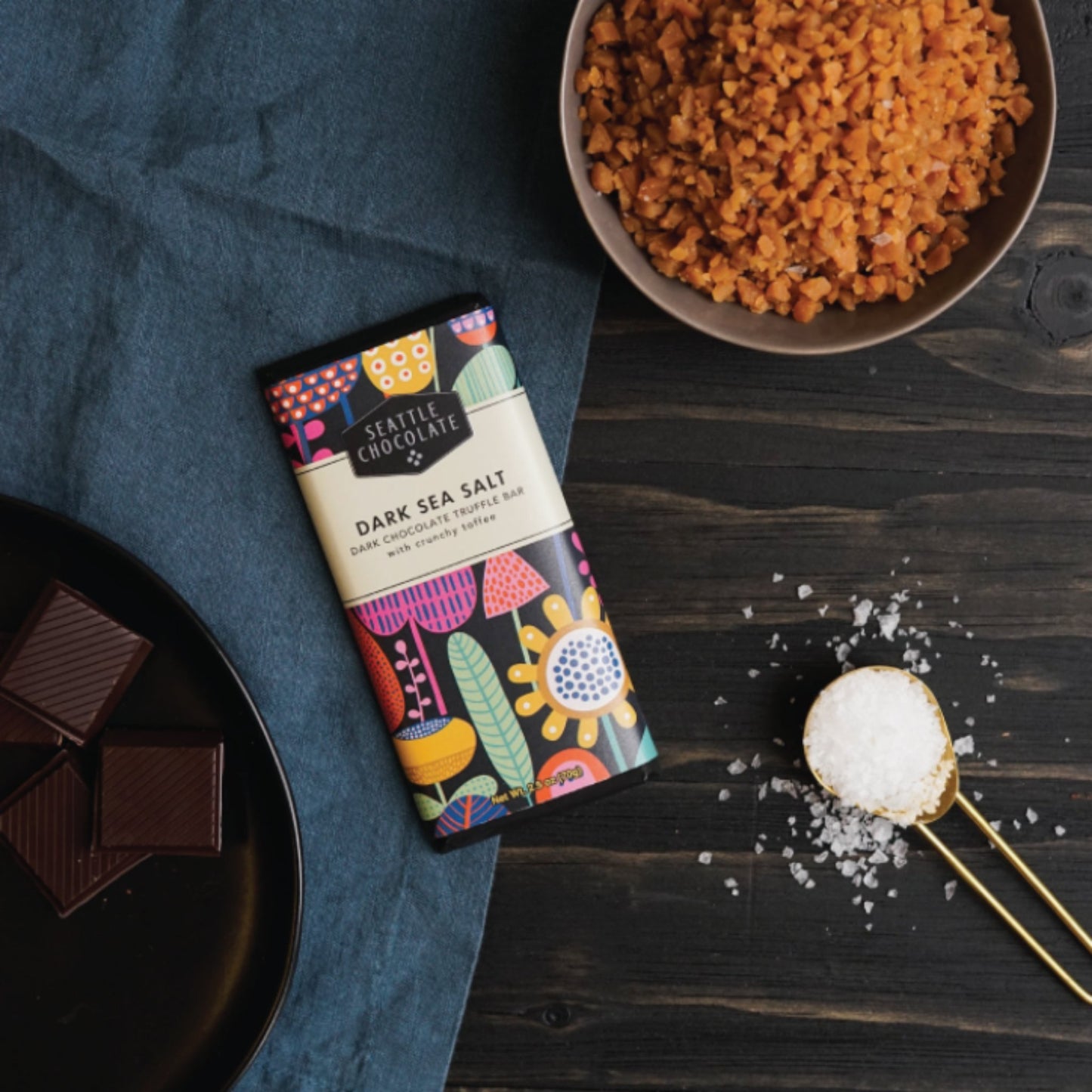 Dark Sea Salt Toffee Truffle Bar - Salty Box Co.